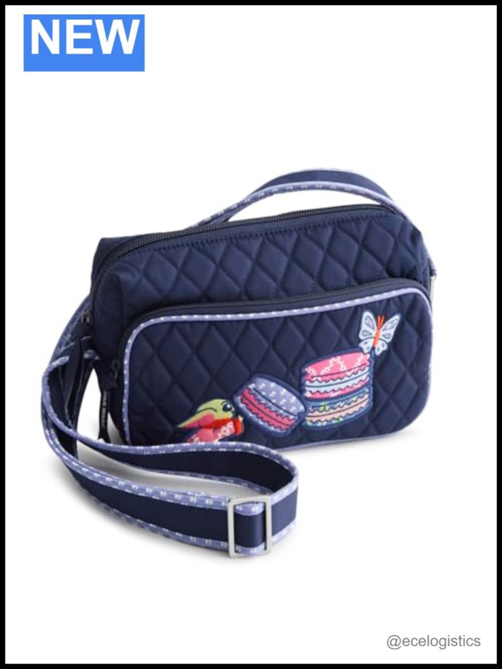 Premium Cotton Crossbody Camera Bag Adjustable Strap Quilted Mini Purse Zipper
